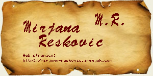 Mirjana Resković vizit kartica